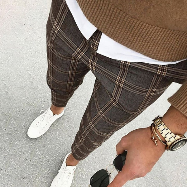 Classic Men Lattice Suit Pants 2020 Summer Thin Plaid Suit Trousers Casual Business Vintage Formal Pants For Wedding Party 2020