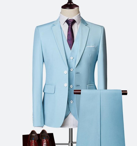 Formal Men Business Suit High Quality Suits Business office Wedding Three-piece Two-button Suita Suit 10 colors plus size S-6XL